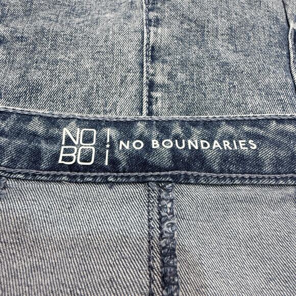 Vintage 90s No Boundries Acid Washed Denim Gored Mini Skirt‎ Sz 13 Med/Large - Picture 7 of 10